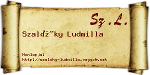Szalóky Ludmilla névjegykártya
